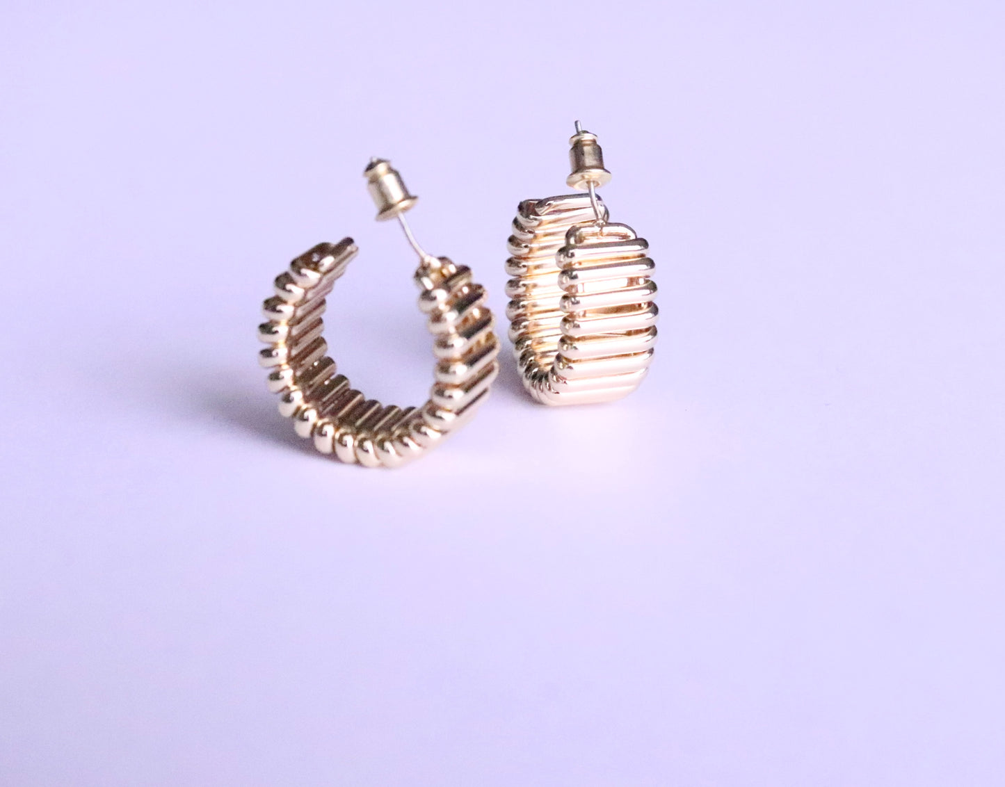 Golden Needle Hoops